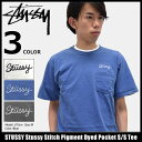 ステューシー STUSSY Tシャツ 半袖 メンズ Stussy Stitch Pigment Dyed Pocket(stussy tee ポケット ティーシャツ T-SHIRTS カットソー トップス メンズ 1944041 ストゥーシー スチューシー) ice filed icefield