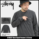 ステューシー STUSSY カットソー 長袖 メンズ Over Dyed Pocket(stussy crew クルー ポケット Tシャツ Tee ティーシャツ T-SHIRTS トップス メンズ・男性用 1140015 ストゥーシー スチューシー) ice filed icefield
