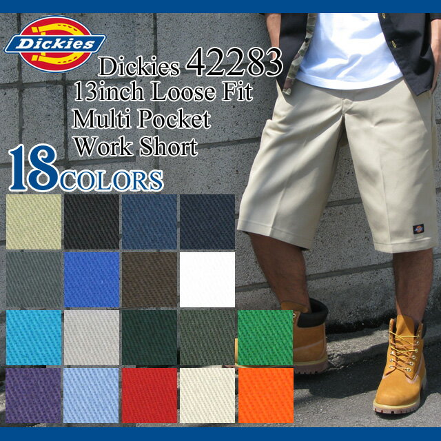 ディッキーズ Dickies 13インチ ルーズ フィット マルチ ポケット ワークショーツ 男性用 メンズ (DICKIES 13inch Loose Fit Multi Pocket Work Short ハーフパンツ 42283) ice filed icefieldDickies 13inch Loose Fit Multi Pocket Work Short