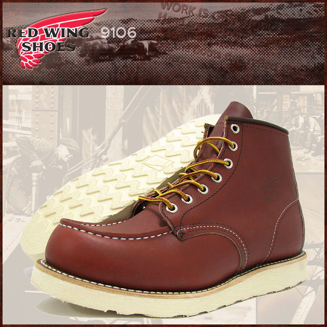 【送料無料】レッドウィング RED WING 9106 6インチ モカシントゥ ブーツ 赤茶レザー MADE IN USA アイリッシュセッター メンズ(男性 紳士用)(red wing redwing 9106 6-INCH BOOTS boots レッドウイング レッド・ウィング ワーク ブーツ 靴)