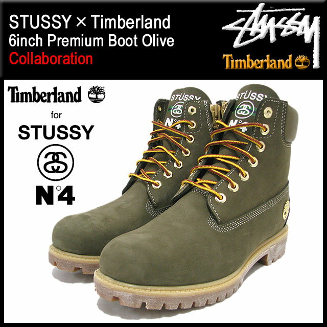 ステューシー STUSSY×Timberland 6インチ プレミアム ブーツ オリーブ コラボ メンズ(STUSSY×Timberland ティンバーランド 6inch Premium Boot Olive Wネーム 138283 Stussy stussy ストゥーシー スチューシー) ice filed icefieldSTUSSY×Timberland 6inch Premium Boot Olive コラボ