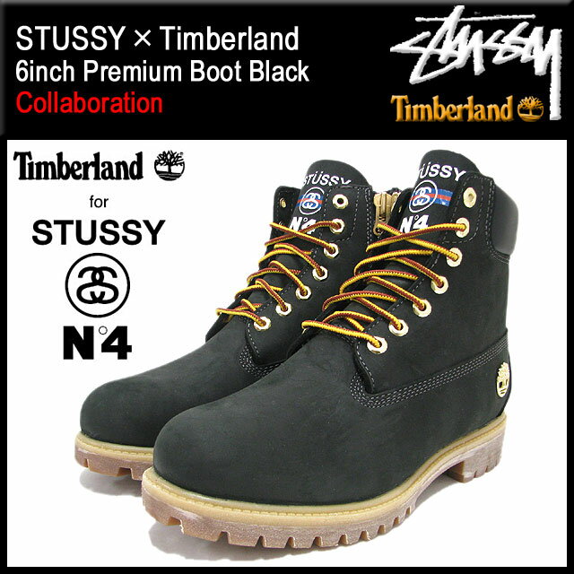 ステューシー STUSSY×Timberland 6インチ プレミアム ブーツ ブラック コラボ メンズ(STUSSY×Timberland ティンバーランド 6inch Premium Boot Black Wネーム 138283 Stussy stussy ストゥーシー スチューシー) ice filed icefieldSTUSSY×Timberland 6inch Premium Boot Black コラボ