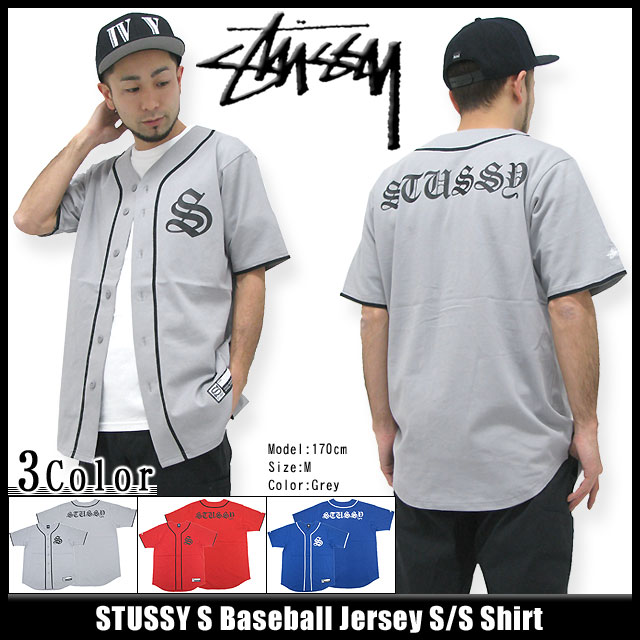 ステューシー STUSSY S Baseball Jersey シャツ 半袖(stussy shirt シャツ メンズ・男性用 114657 Stussy stussy ストゥーシー スチューシー) ice filed icefieldSTUSSY S Baseball Jersey S/S Shirt