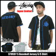 ステューシー STUSSY S Baseball Jersey シャツ 半袖 日本限定(stussy shirt シャツ メンズ・男性用 114657J Japan Limited Stussy stussy ストゥーシー スチューシー) ice filed icefield