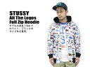 ステューシー STUSSY All The Logos フルジップフード(stussy hoodie パーカー メンズ 男性用 018903)STUSSY All The Logos Full Zip Hoodie