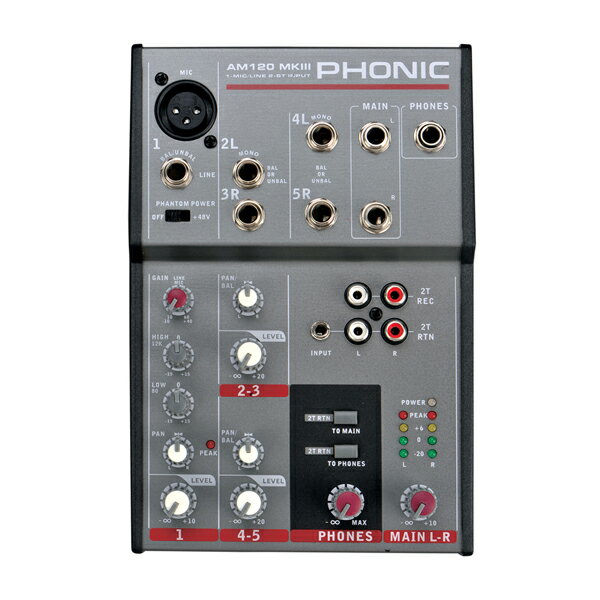 頑丈かつ小型設計 アナログミキサー PHONIC(フォニック) Mixer(ミキサー) AM120MK