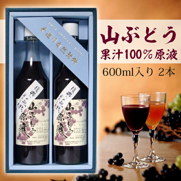 【送料無料】山ぶどう原液(限定品)ぶどうジュース 600ml 2本セット 【代引不可】