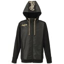 フーデットパーカーシャツ Rawlings ローリングス AOS6F13-B ブラック 裏起毛の生地に上品なエンボス記事を配置【送料区分A】
