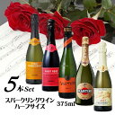 スパークリングワイン ハーフサイズ 5本飲み比べセット 【送料無料】375ml×5本