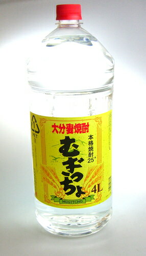 【老松焼酎】むぎっちょ　25度　本格麦焼酎　ペット　4000ml　大容量　　【4個まで1個口配送可能】