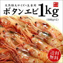 【送料無料】超特大ボタンエビ1kg(14〜18尾) ぷりっぷ...