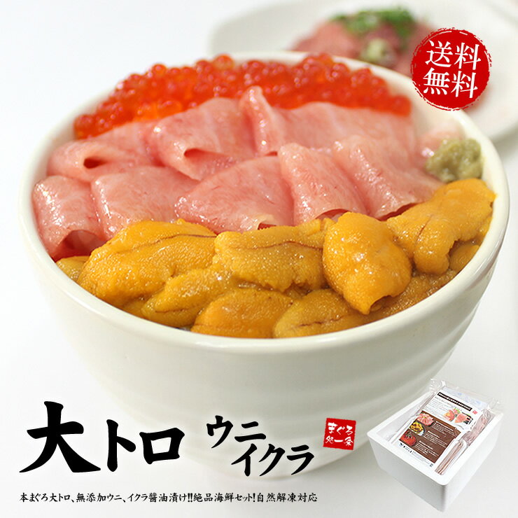 父の日ギフト プレゼント 【送料無料】本マグロ大トロ ウニ イクラ！豪華海鮮セット（楽天グルメ大賞2020 食べ物 母の日 お中元 刺身 海鮮丼 手巻き寿司 おつまみ 御祝 うに いくら 贈り物 海鮮福袋）《not-ks1》〈ks1〉yd5[[大トロ海鮮セット]