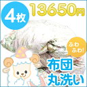 布団クリーニング クリーニング 丸洗い 4枚セット 【 送料無料 布団丸洗い 】 ふとんクリーニング 羽毛布団 羊毛布団