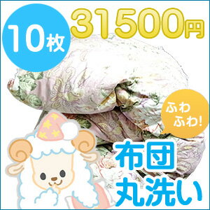 布団クリーニング クリーニング 丸洗い 10枚セット 【 送料無料 布団丸洗い 】 ふとんクリーニング 羽毛布団 羊毛布団祝★ランキング1位！敷・掛布団の素材やサイズ組合せ自由！大きくて重たいおふとんは宅配クリーニングにおまかせ！≪年間4万件以上の実績≫ふとん 丸洗い