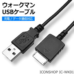 ウォークマン USBケーブル 1.2m<strong>充電</strong>/通信対応 WMポート(オス) -USB(オス)ICONSHOP IC-WK01 WMC-NW20MU 相当品メール便配送【RCP】