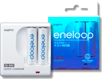 eneloop(エネループ)【単3形 2個付 単3形・単4形兼用 海外対応急速充電器セット】≪あす楽対応≫