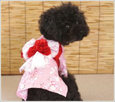 レースリボンの桜浴衣*moscape/M〜XL・DS〜DLサイズ【防蚊防虫抗菌消臭】【iDogアイドッグ国産ドッグウェアキャットウェアペットウェア犬服犬の服猫服猫の服洋服チワワトイプードルなど】