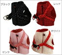 【iCat】水玉☆Comfortキャットハーネス*反射モチーフ付き/M・Lサイズ【猫用品・ペット用品・ペットグッズ/猫・ネコ・ねこ/icat・アイキャット/布製やわらかい首輪・カラー・胴輪・ハーネス・リード】