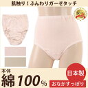日本製 綿100% ふんわり ガーゼタッチ おなかすっぽり ショーツ 3L 大判 本縫い 深履き 深ばき ゆったり すっぽり 大きい あす楽