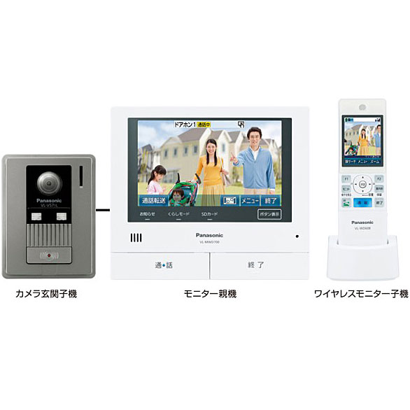 ◆◆送料無料◆◆VL-SWD700KL テレビドアホン(モニター親機+ワイヤレスモニター子機+カメラ玄関子機)■パナソニック■家じゅう「どこでもドアホン」/約7型ワイド カラー液晶(モニター親機)/DECT準拠方式採用■新品■[VLSWD700KL]