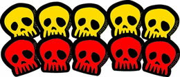 【スノーボード】【小物】【ステッカー】【スカル】Small Red & Yellow　SKULL　10個セット