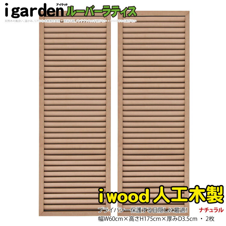 【送料無料】ラティス アイウッド人工木ルーバーラティス(H180cm×W60cm) ナチュ…...:igarden:10000740