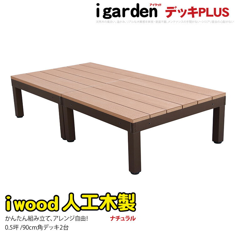 ウッドデッキ 2点セット アイウッドデッキPLUS 0.5坪 ナチュラル アイガーデンオリ…...:igarden:10000684