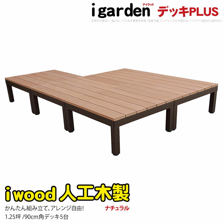 【送料無料】【ウッドデッキ】アイウッドデッキPLUS 5点セット1.25坪ナチュラル アイ…...:igarden:10000863