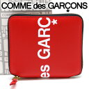 【訳あり■経年変化・プリント部分変色あり】 コムデギャルソン 二つ折り財布 COMME des GARCONS コンパクト財布 レディース メンズ レッド SA2100HL HUGE LOGO RED 【あす楽】【バレンタイン 誕生日 お祝い プレゼント ギフト】
