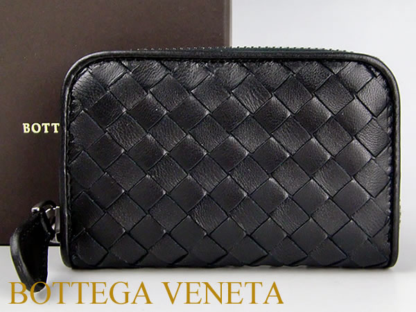 ボッテガ コインケース ボッテガヴェネタ 財布 ラウンドファスナー 小銭入れ BOTTEGA VENETA ブラック 114075-V001N-1000  【SBZcou1208】