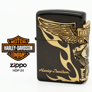 Zippo ハーレー ダビッドソン ジッポー ZIPPO Harley-Davidson HDP-24 ブラックイオン ゴールド ライター 【在庫あり】【RCP】