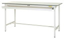 ####u.ヤマキン/山金工業【SUPH-1575W-WW】ワークテーブル 150シリーズ 固定式 ワイド引出し付 H950mm 基本形 組立式