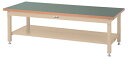 ####u.ヤマキン/山金工業【SSRL-1890TT-GI】ワークテーブル スーパータイプ 固定式 H600mm 塩ビシート天板(グリーン) アイボリー 組立式