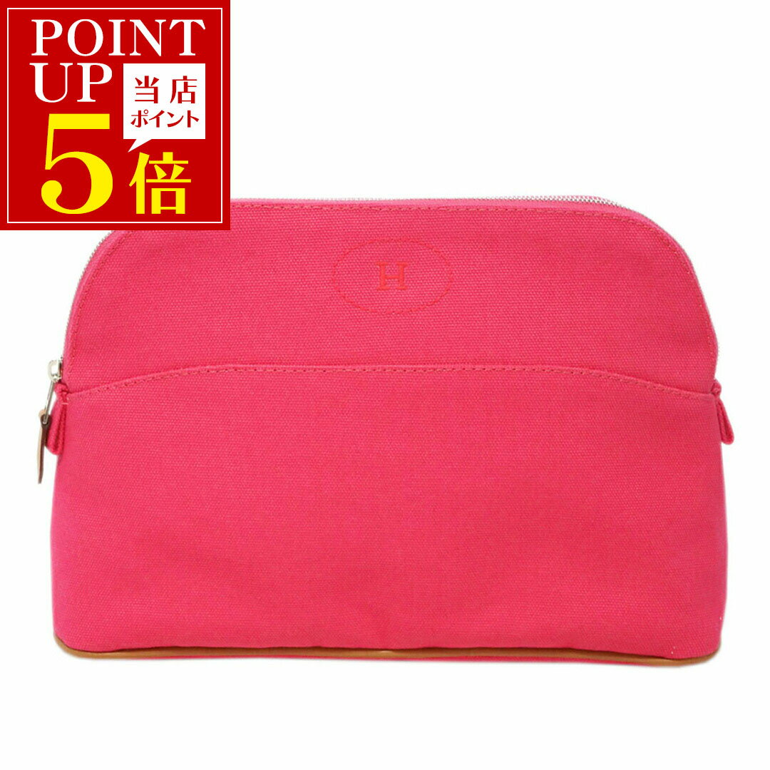 【ポイント5倍★最大1000円OFFクーポン】新品 エルメス ポーチ H103774M06 HERMES コスメポーチ ボリードMM コットンキャンバス ハイビスカス/オレンジ 化粧ポーチ【09/19 20時 〜 09/24 2時迄】
