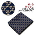 印伝・財布・二つ折財布【印傳屋財布・二つ折り財布メンズ・二つ折り財布レディース・札入れ】2006・紺/白 波うろこ