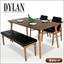 北欧 ダイニングセット ベンチ 4点 DYLAN ディラン | アンティーク 北欧風 ダイニングテーブルセット ダイニングテーブル 4点セット 木製 天然木 デザイナーズ 風 レトロ ダイニング用 食卓用 モダン オシャレ 送料無料
