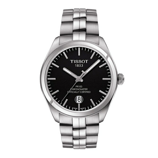 TISSOT☆ティソ☆PR100 GENT COSC☆クォーツ☆クロノメーター☆年差10秒☆ステンレススティールケース&ブレス☆ブラックダイアル☆39ミリ☆10気圧防水☆日本国内正規品☆2年保証☆T101.451.11.051.00【T1014511105100】【あす楽】