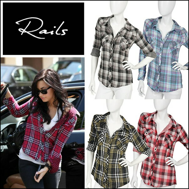 ■即日発送■ Rails レイルズ Kendra Original Plaid Button Down ジェシカアルバ愛用 チェックシャツ ネルシャツWine 【正規品取扱店舗】