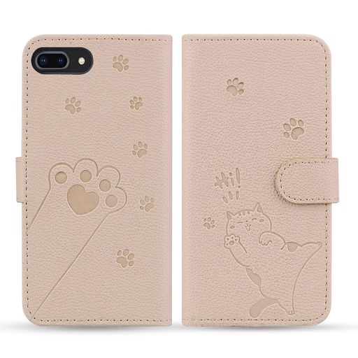 iPhone8plusケース手帳型【Mldjomid】アイホン7プラスカバーiphone8プラスカバー手帳型幸せな子猫内蔵マグネットカード入れ軽量PUレザー全面保護スタンド機能カード収納5.5インチ対応iPhone