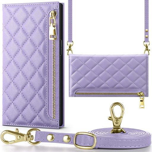 NODALAiPhone7Plus/iPhone8Plusケース手帳型ショルダー付き斜めがけPUレザー財布型カバーレディース用おしゃれ長さ調整可能ロングストラップカード収納小銭入れ付きスタンド機能耐衝撃