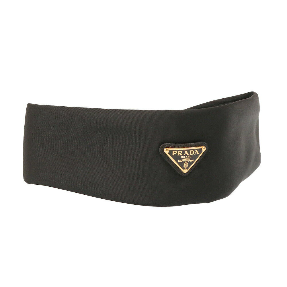 〈クーポン5%OFF〉プラダ／PRADA ヘッドバンド・ヘアバンド・ヘアアクセサリー(ブラック×ゴールド) 1IH081 TESSUTO (2DMI) NERO1[返品OK]