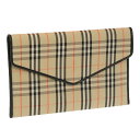 【ファッションタイムセール+5倍】バーバリー/BURBERRY" ENVELOPE KCL"ヴィンテージチェック&レザー・エンベロープクラッチバッグ・長財布(ブラック)8005332 A1189/VINTAGE CHECK/BLACK