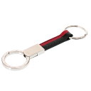 【ポイント5倍】ブルガリ/BVLGARI"ABU KEYHOLDERS BB MAN・ブルガリブルガリマン・キーホルダー"型押しレザー×Wリングキーホルダー(ブラック×ルビーレッド)288597/BLACK*RUBY RED