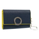 【ポイント5倍】ブルガリ/BVLGARI"ABU KEYHOLDERS・ブルガリ・ブルガリ マン キーホルダー"キーリング付き型押しレザー・6連キーケース(デニムサファイア×デイジートパーズ・イエロー)289866/DENIM SAPPHIRE*DAISY TOPAZ/GRAIN CALF LEATHER
