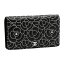 CHANEL/シャネルカメリアデザイントリミング・SILVER金具・2つ折り長財布(ブラック×ホワイト)A82282 Y01480 94305/BLACK/L-PORTA-YEN【S】