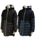 HERNO GIRL'S/ヘルノガールズウールトップスレイヤード・フード&スパンコールディティール・ロングダウンジャケット(ネイビー・ブラック)GC0005G 39601 9200・9300【S】