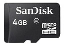 SANDISK・サンディスク マイクロSDカード4GBクラス4 UHS1 Class4 SDSDQAB-004G-BULK【***特別価格***】
