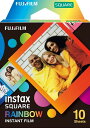 【ゆうパケットで送料無料】FUJIFILM・富士フィルム instax SQUARE SQ10 SQ6 SP-3 SQ1に対応したフィルム チェキスクエア用フィルム ブラック INS SQ RAINBOW WW1 レインボー【楽ギフ_包装】
