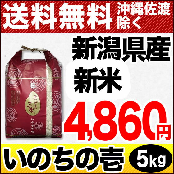 【ありがとう三米】新潟県産いのちの壱 5kg H28年産 米 【送料無料】(沖縄・佐渡を除…...:imagi:10001422