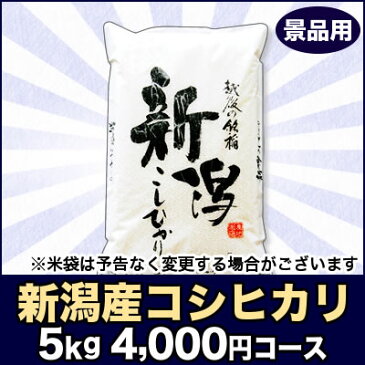 パネル付目録でお米の景品、コンペ、二次会 ラクラク幹事さん 新潟産コシヒカリ【4,000円（5kg）】コース【送料無料】(沖縄を除く)